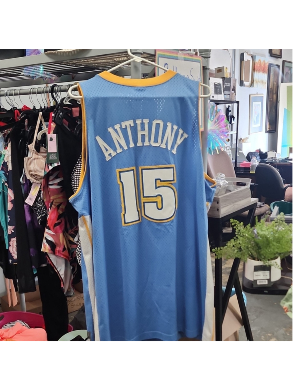 Nike Denver Nuggets Carmelo Anthony #15 Blue Men’s XXL Basketball Jersey NBA - Picture 7 of 8